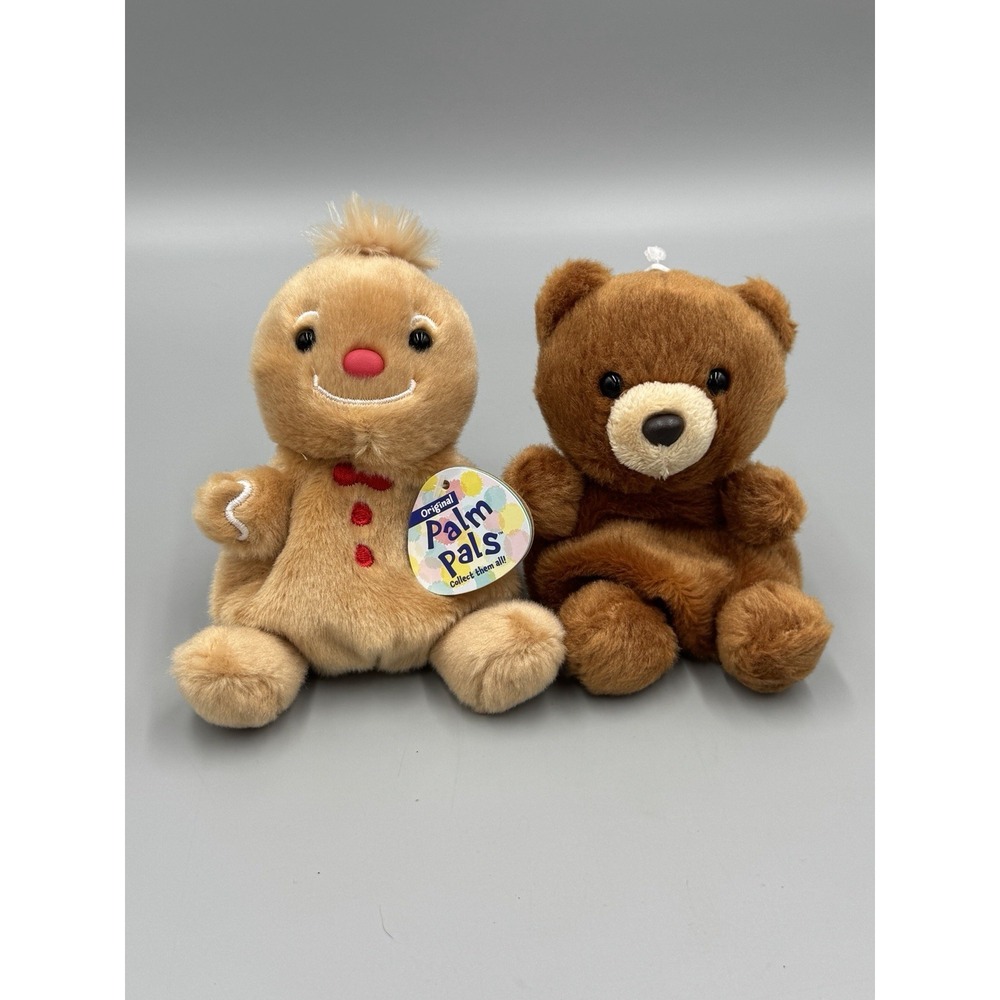 Aurora Palm Pals Mini Plush Stuffed Animals Set Gingerbread & Teddy Bear